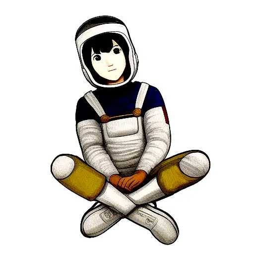 Cosmonaut Sitting In A Lotus Position