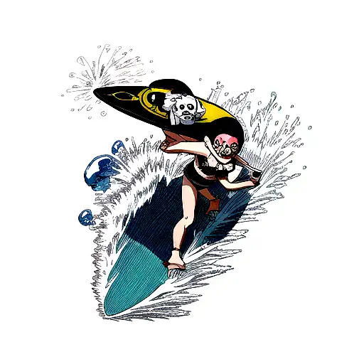 Skull Surfboard Water