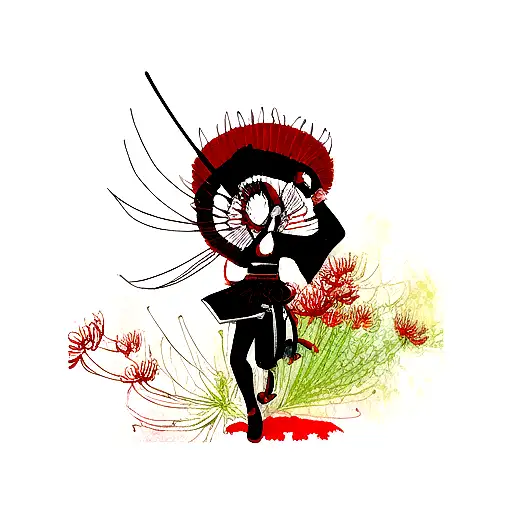 Samurai With Spider Lily