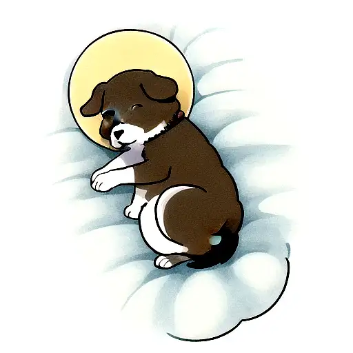 Dog Sleeping In Moon