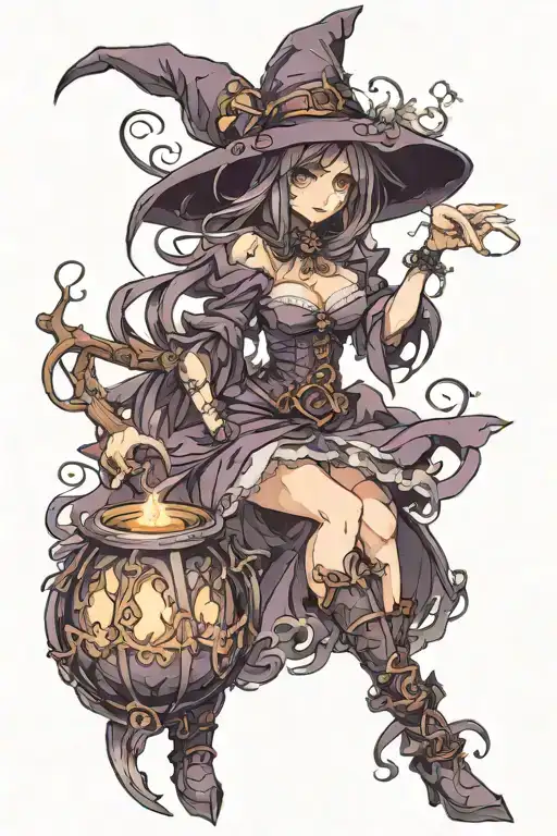 Gothic Witch Casting A Spell