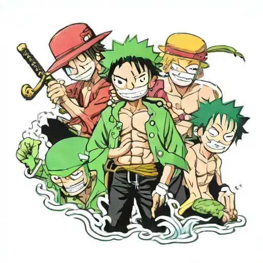 One Piece Together With Chupper Lufie And Zoro One Piece