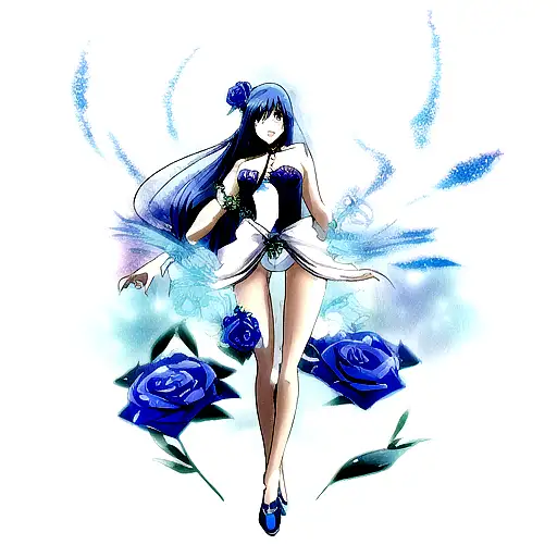 Blue Rose With Stems Going Around The Arm