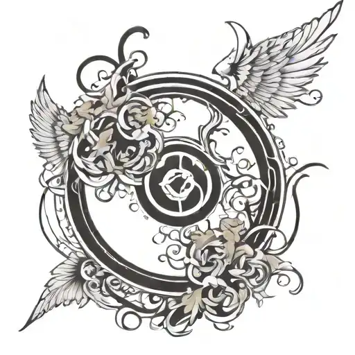 Enso Symbol With Angel Wings