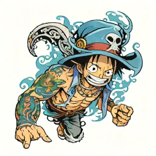 Tattoo Arm Complete Full Color Combine Natuto And One Piece