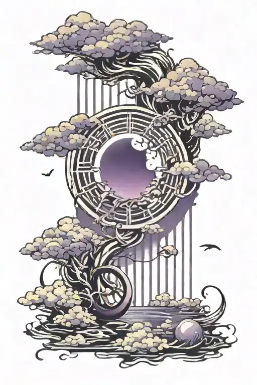 Dark Purple Ominous Clouds Surrounding A Moonlit Lake Showing The Number Thirteen