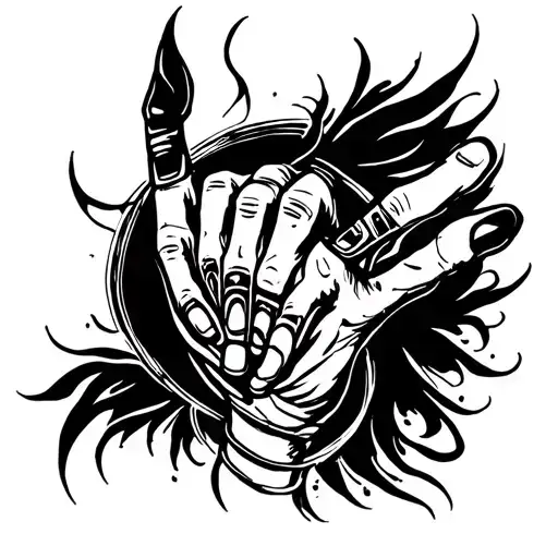 Come Up With A Sketch For Your Hand From The Little Finger To The Middle Finger In Neo Tribal Style