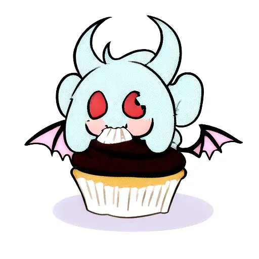 Small Dragon Eating Cupcake