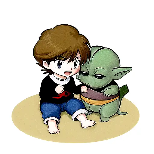 Pokemon And Baby Yoda Friendly Fighting