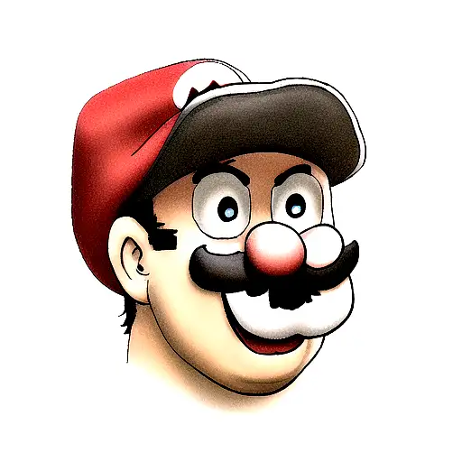 A Realistic Portrait Of Mario With His Iconic Red Hat