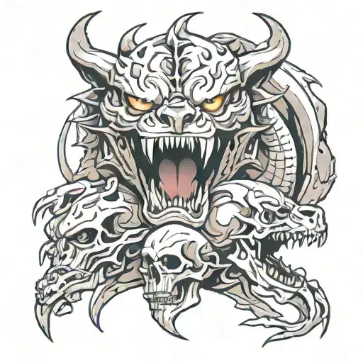 Dragon And Skull Splitting Panther