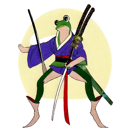 Frog With Samurai Sword