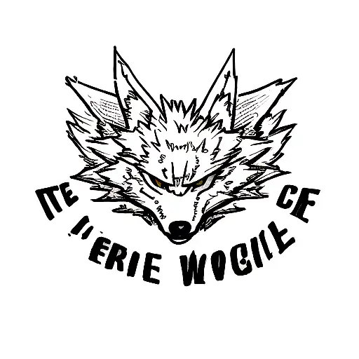 Aggressive Wolf Face With The Writing Creed Name Below
