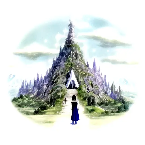 A Traveler Exploring A Mystical Devotional Place Surrounded By Mountains And Nature