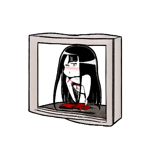 Sexy Sadako From The Ring Crawling Out Of A Tv Sleeve