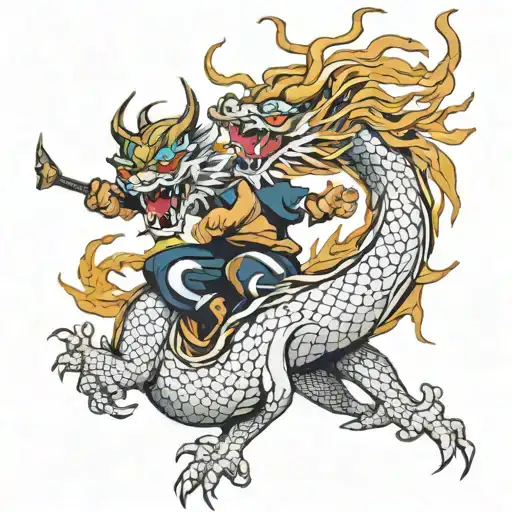 Chinese Dragon Fighting Thai Dragon