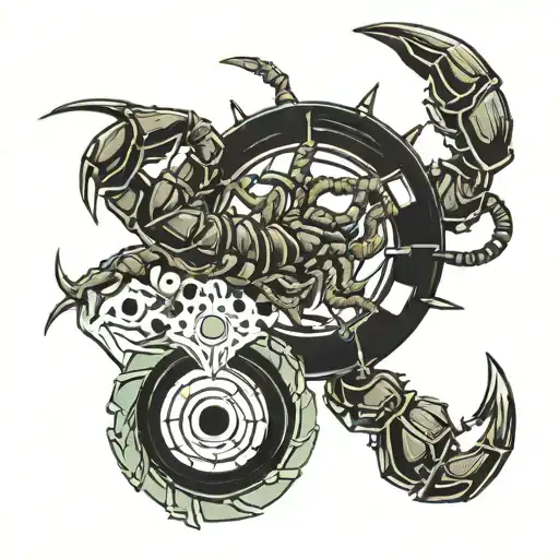 A Vinyl Record Morphing Into A Scorpion With Recycling Symbols For Claws