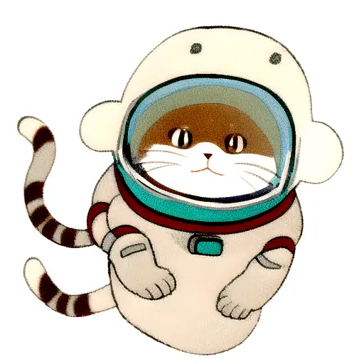 A Astronaut Cat In The Galaxy