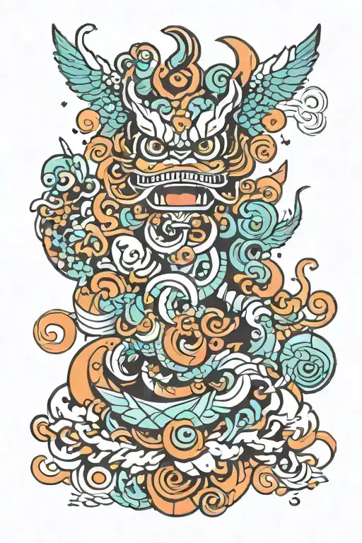 Hong Kong Line Print With Colorful