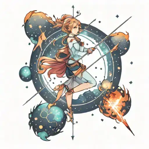 Sagittarius Constellation Fire Night Sky