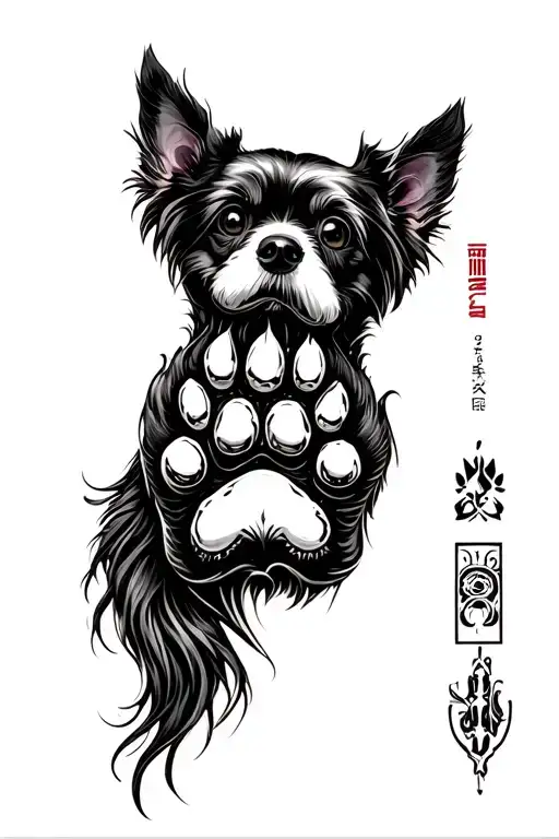 Shitzu Dog Paw Print