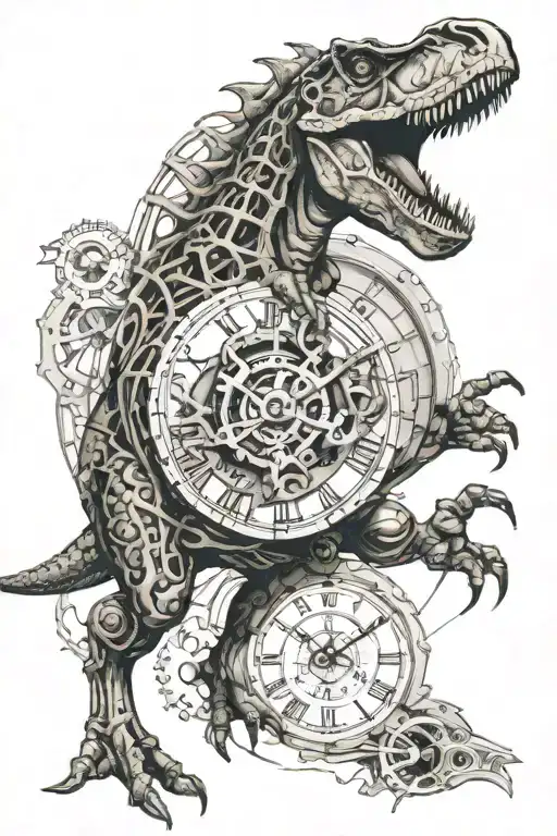 Dinosaur With Birth Clock Face