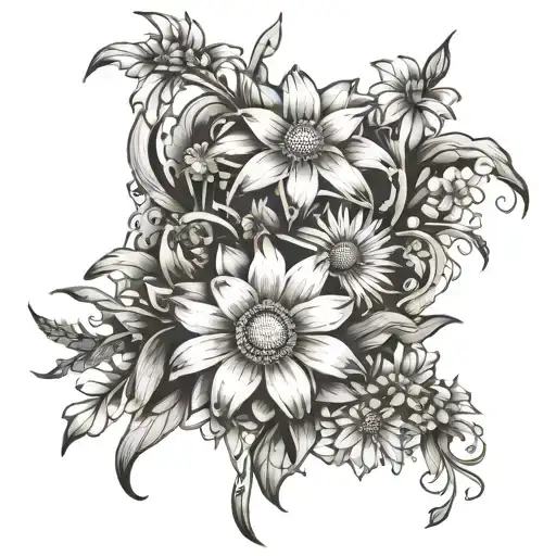 Narcicuss Flower With Daisy Flower Bouquet