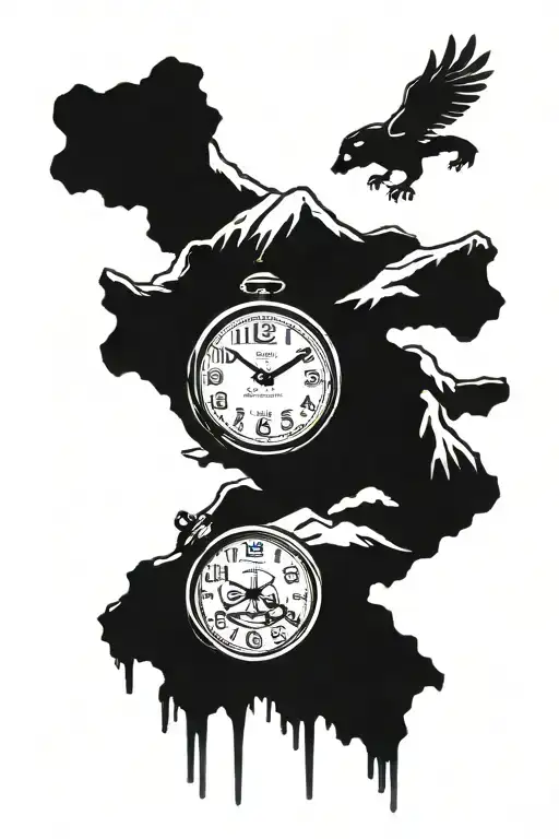 Dog Paw Moutain Nature Time Clock