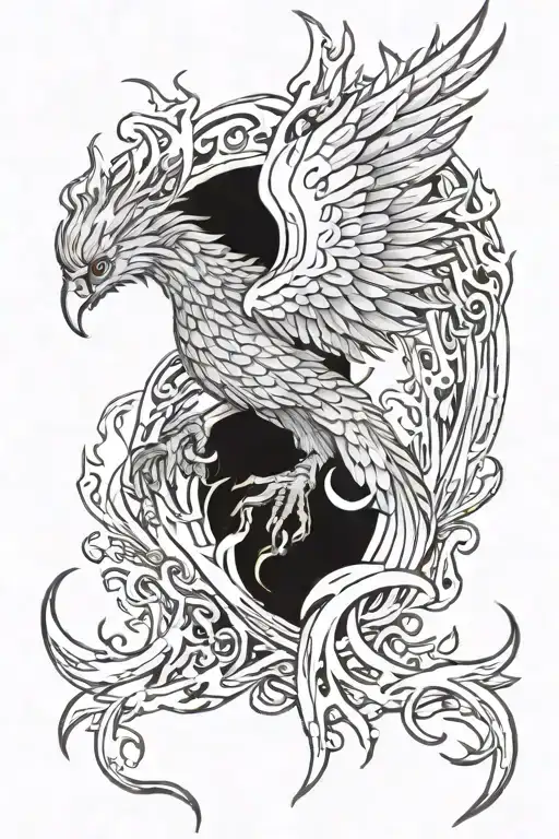 Phoenix Rising From Flames