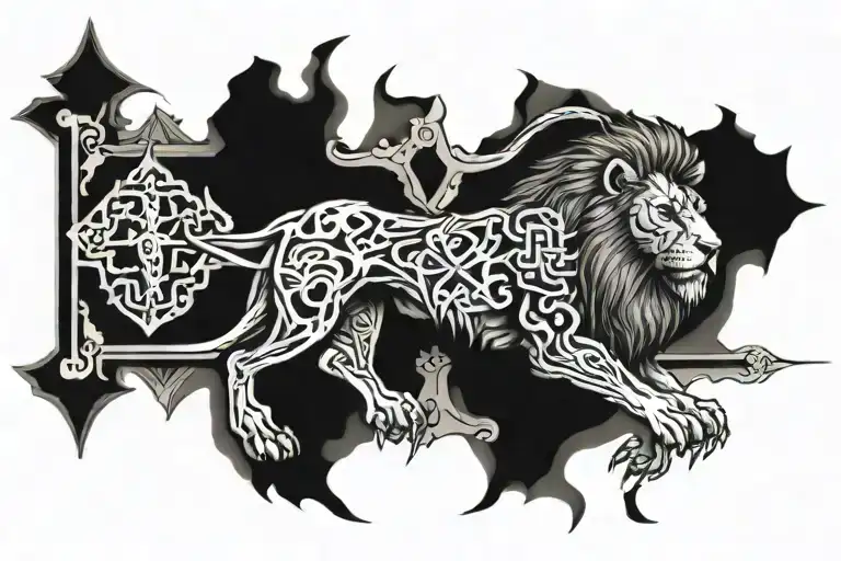 Lion With Cross
