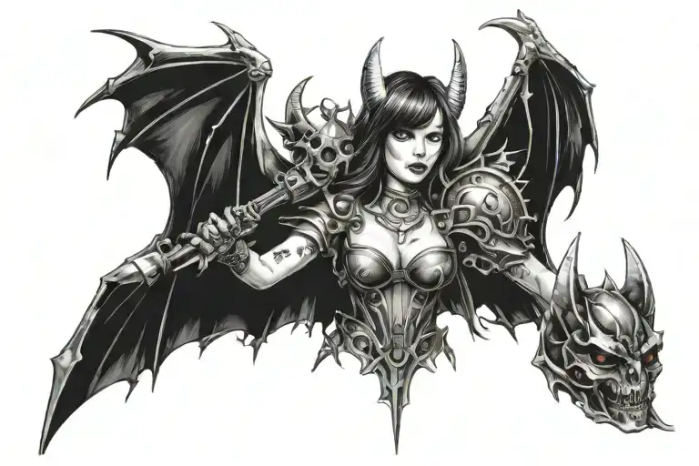 The Girl With The Horn Of The Devil And The Wings Of The Bat