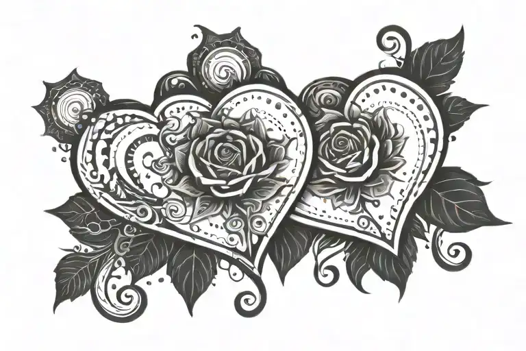 Big Heart Little Heart Overflow Dotted Fkowers