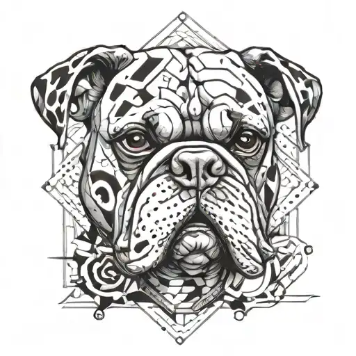 Buldog Francuski Geometrick Half Realistic Trash Polka