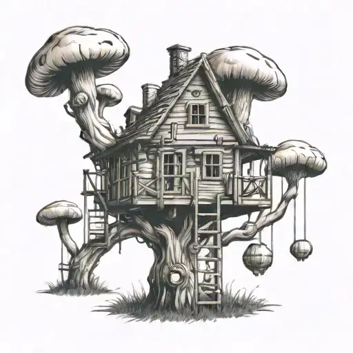 Mushroom Tree House Jail Cell With Bars