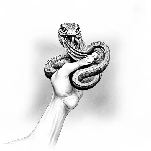Hand Holding Snake