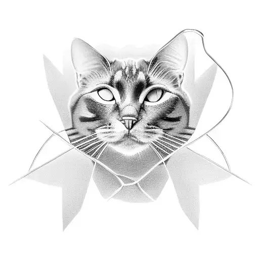 A Pharmacy Symbol Intertwined With A Black Cat Silhouette