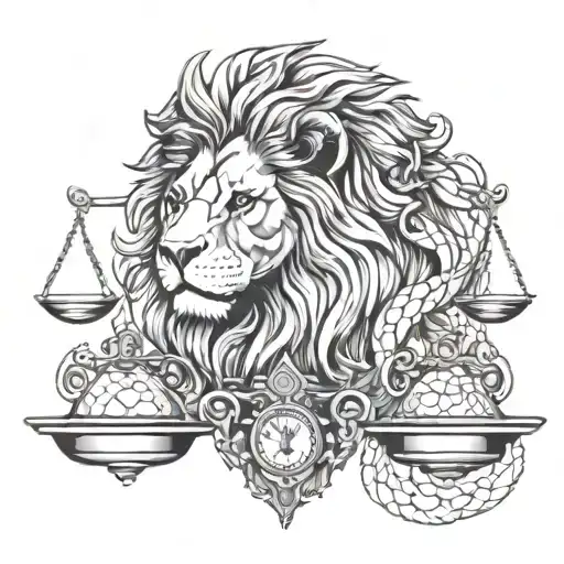 Lion Head Justice Scales Used To Weigh