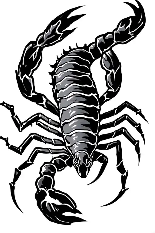 Scorpion Tattoo Combined With Lightning On Sholder