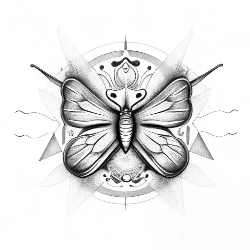 Libra Inspired Butterfly With Smoke And Sun