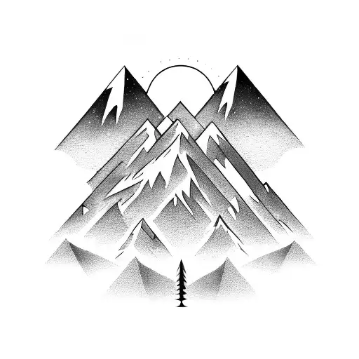 An Intricate Mountain Range With A Divine Halo Above