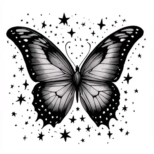 Virgo Butterfly With Stars