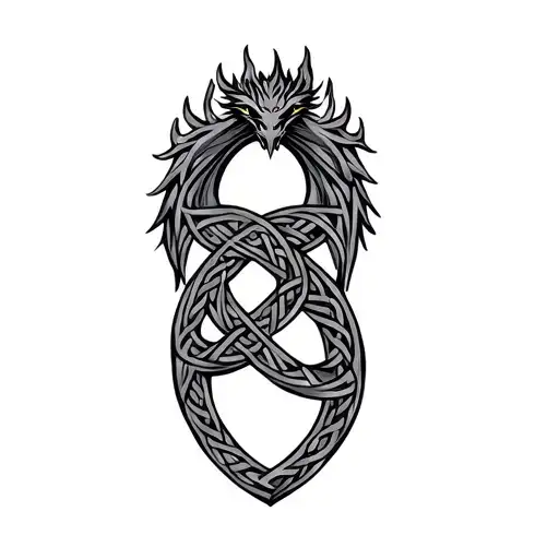 Celtic Dragon Shield Knot Intertwined