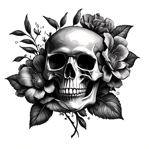 Flower And Skull Soft Shading