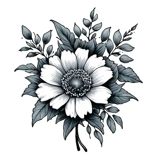 July And August Birth Flowers Fine Line