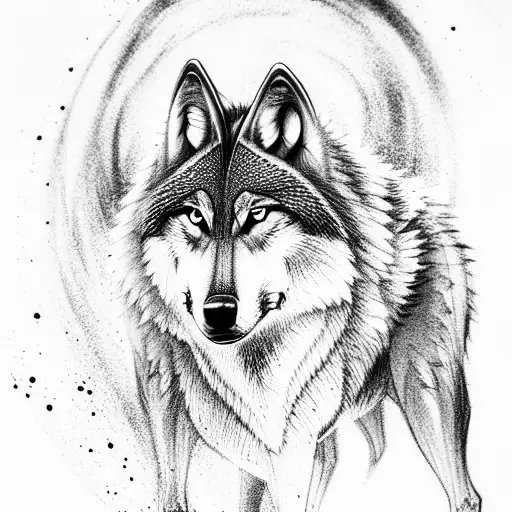 Wolf Standing On A Hill