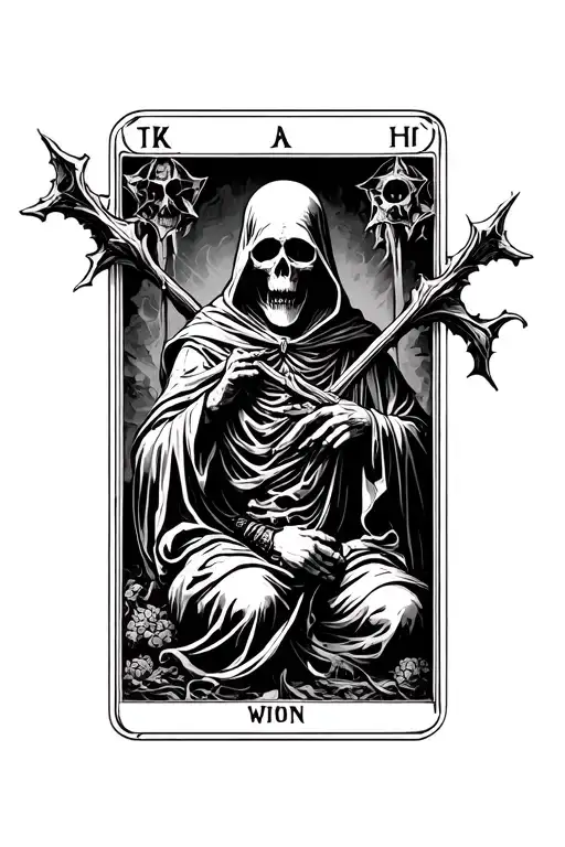 Death Tarot Card With Grim Reaper On It