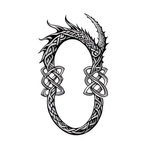 Celtic Dragon Shield Knot Intertwined