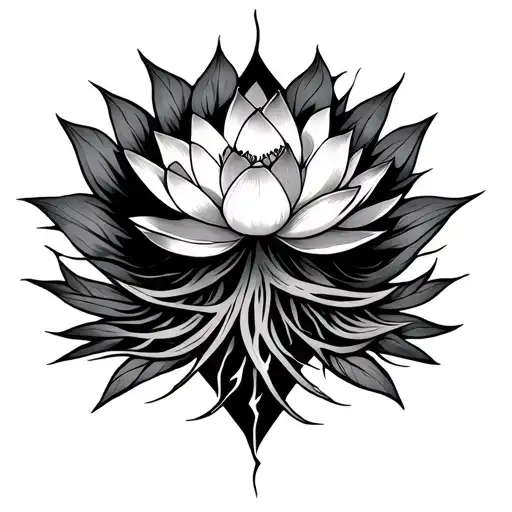 Lotus And Lightening With Roots