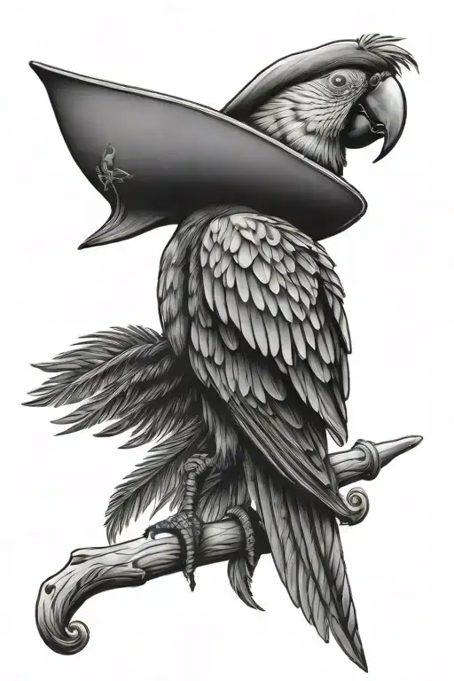 Parrot With Pirate Hat And Wooden Leg