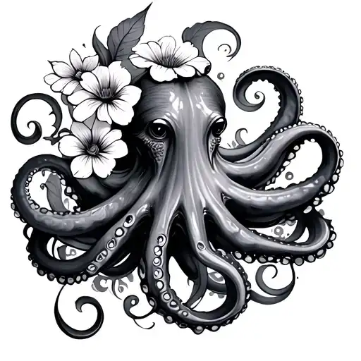 Flowers Wrapped Octopus